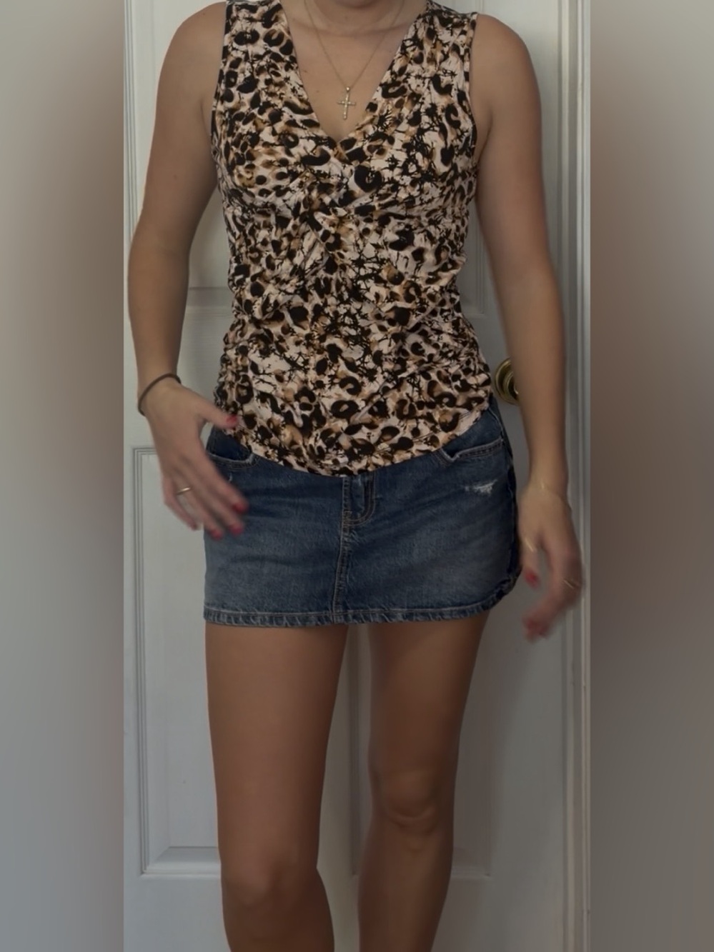 Y2K Animal Print Tank Top in Brown & Black Like New